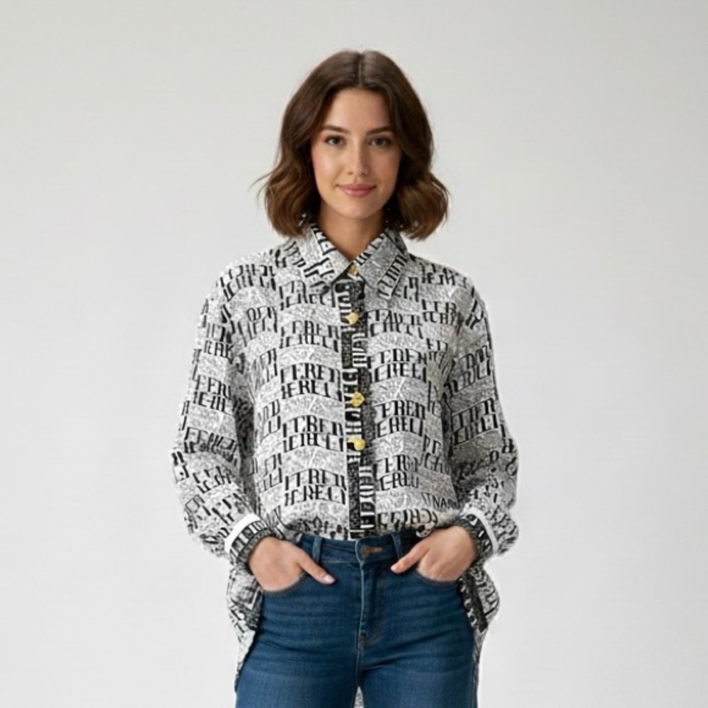 Vintage Gianfranco Ferré Studio 0001 Monogram Logo Shirt Italy